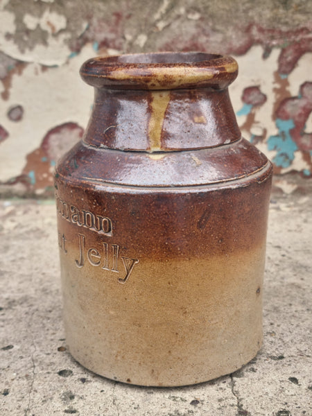 Antique IC Hoffmann Red Current Jelly Stone Jar MSCJ