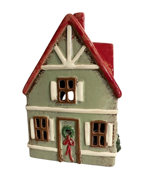 Tealight Town - Green Christmas House TTGC