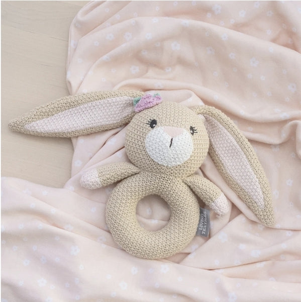 Gift Set Knitted Rattle & Swaddle Wrap Amelia the Bunny RGSAB .