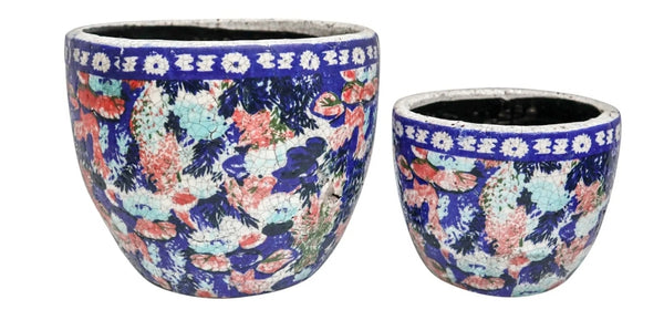 REDUCED WAS $35 Planter - navy curve funky large PNCL ♧