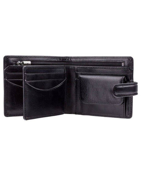 Greenwood Heritage Collection Men's RFID Leather Bifold Wallet – Black GHB