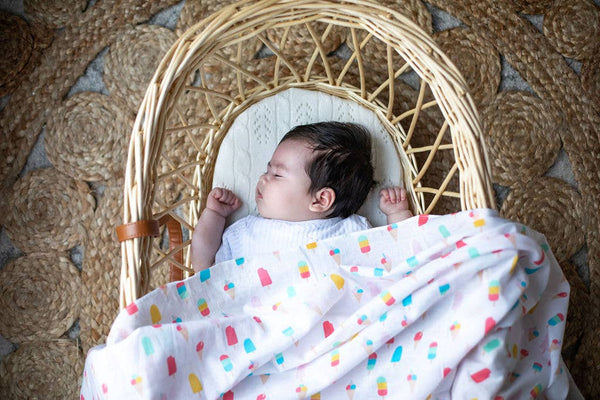 ICE CREAM & PINK SPOT MUSLIN WRAP 2 PACK CPT