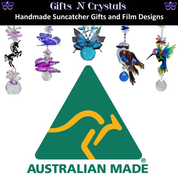 Dragonfly Suncatcher filigree gift, large 40mm crystal ball CDB