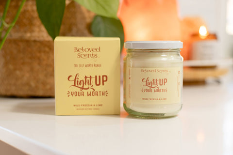 Light Up your Worth- Wild Freesia & Lime  500ml Soy Candle BLF