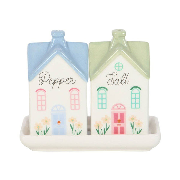 Pastel House Shaped Ceramic Salt And Pepper Shakers HSP