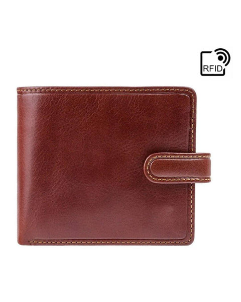 Greenwood Heritage Collection Men's RFID Leather Bifold Wallet – Cognac Brown GHC