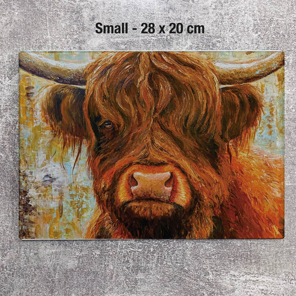 Highland Cow Glass Cutting Board HCG