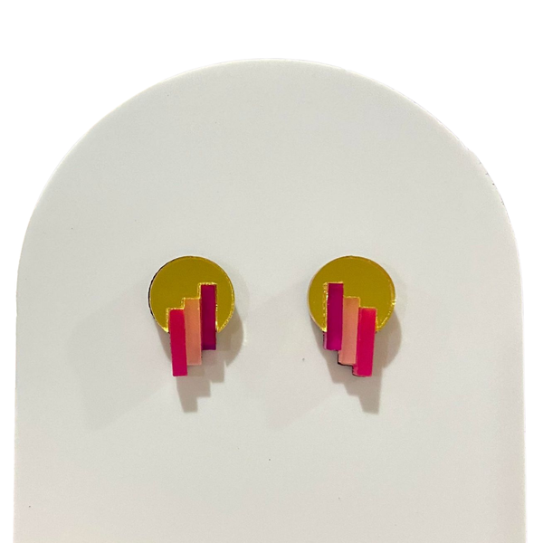 EARRINGS Art Deco Studs  PPAD