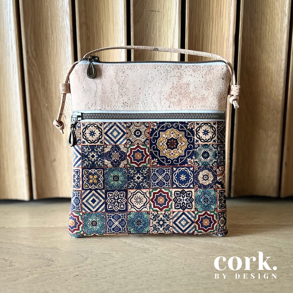 Sabrina Cork Crossbody Bag - Azulejo SCA