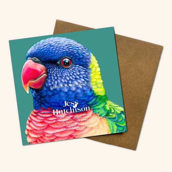 Rupert the Rainbow Lorikeet Greeting Card RRL 💚