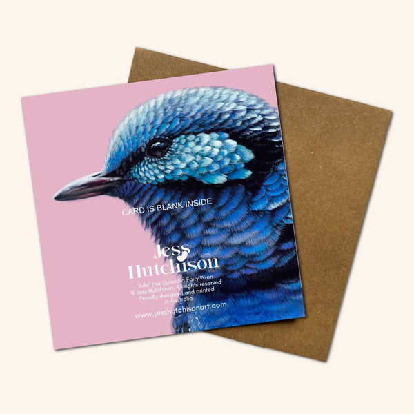 New design - Arlo the Splendid Fairy Wren Greeting Card JSA 💚