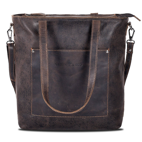 Classic Leather Tote Bag Bunbury Brown GW2025BRN LTB
