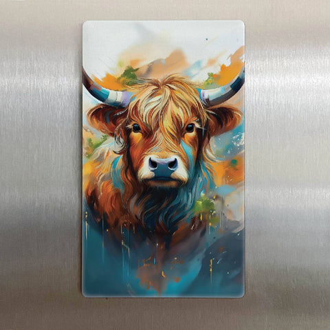 Highland Cow Aluminium Fridge Magnet