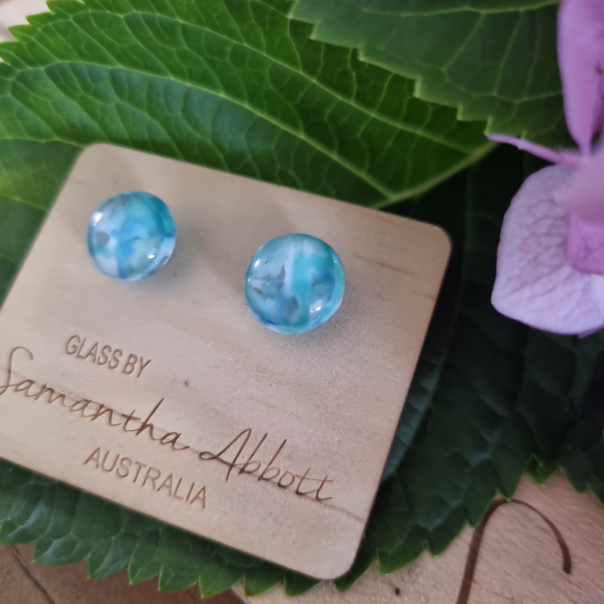 Earrings - Samantha Abbott Glass Studs - 68