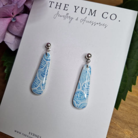 Earrings - The Yum Co. Blue Drop YBD .