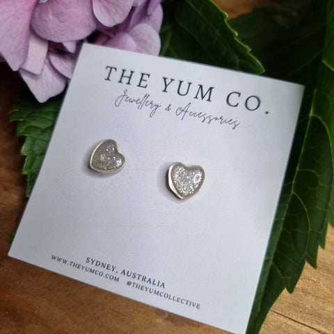 Earrings - The Yum Co. Silver Heart YSH .