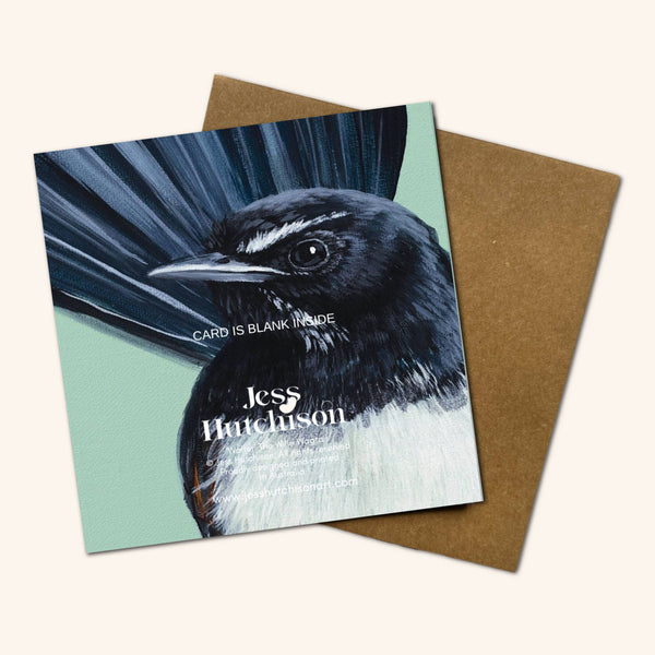 New design - Walter the Willie Wagtail Greeting Card JWW 💚