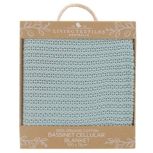 100% Organic Cotton Bassinet Cellular Blanket - Sage BBS