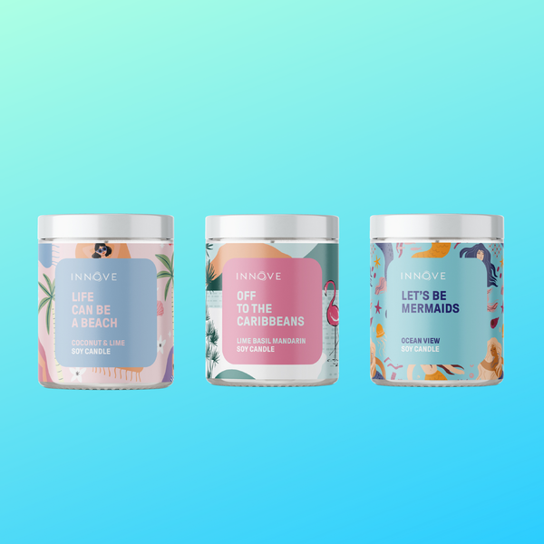Candle - Off To The Caribbeans Soy Candle - Lime Basil Mandarin CLBM