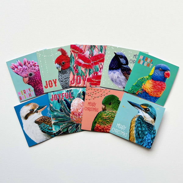 Queenie the King Parrot Christmas Card JHQ 💚