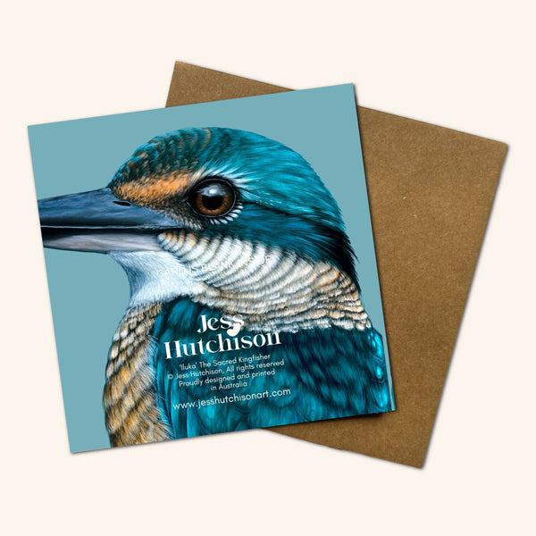 Iluka the Sacred Kingfisher Greeting Card SCK 💚