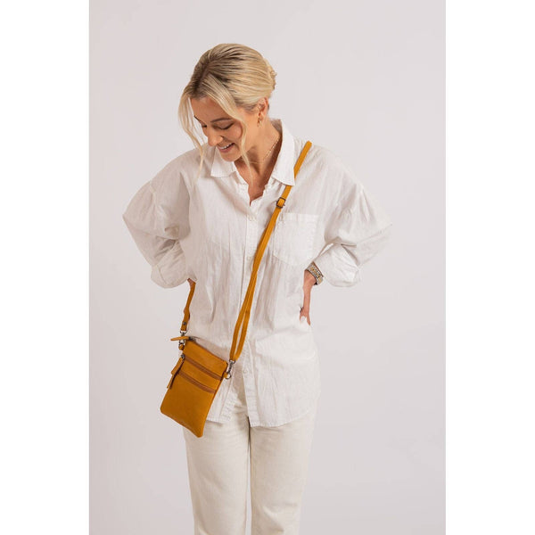 Leather Sling Bag Kempsey - Yellow YLW