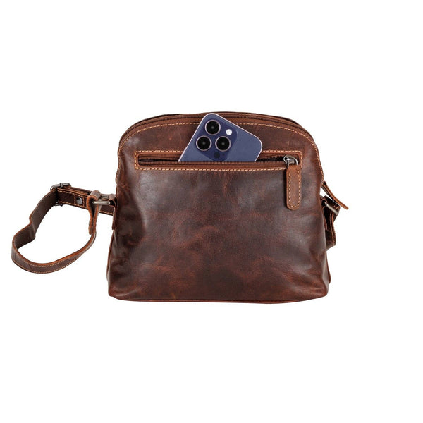 The Explorer Compact Crossbody – Vintage Sandal Leather Bag ECV