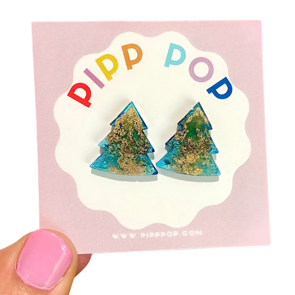 Glitter Christmas Tree Studs GCT