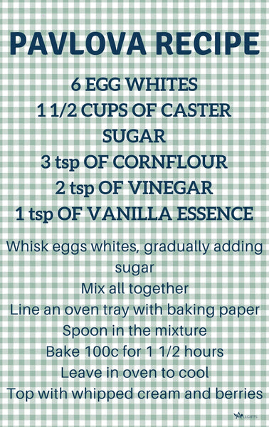 Tea Towel - Pavlova Recipe TPR