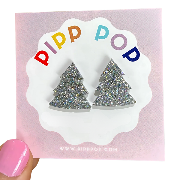 Glitter Christmas Tree Studs GCT