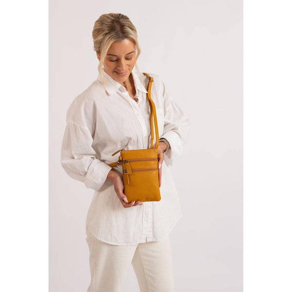 Leather Sling Bag Kempsey - Yellow YLW