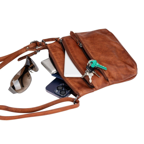 Greenwood Leather - Ladies Cross Body Leather Bag BLACK GLB