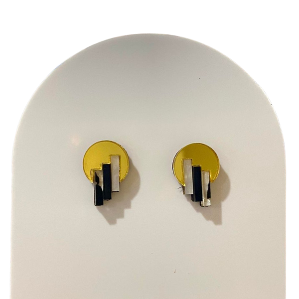 EARRINGS Art Deco Studs  PPAD