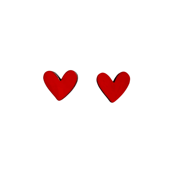 Earrings - Wooden Heart Studs PPWH