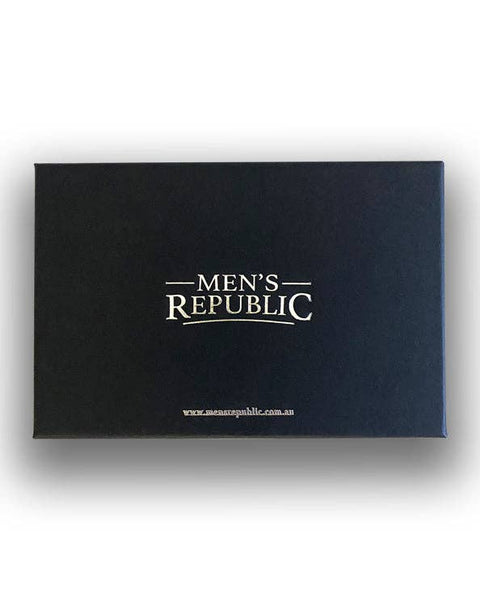 Men's Republic Leather Wallet and Keyring Set - Brown LWB