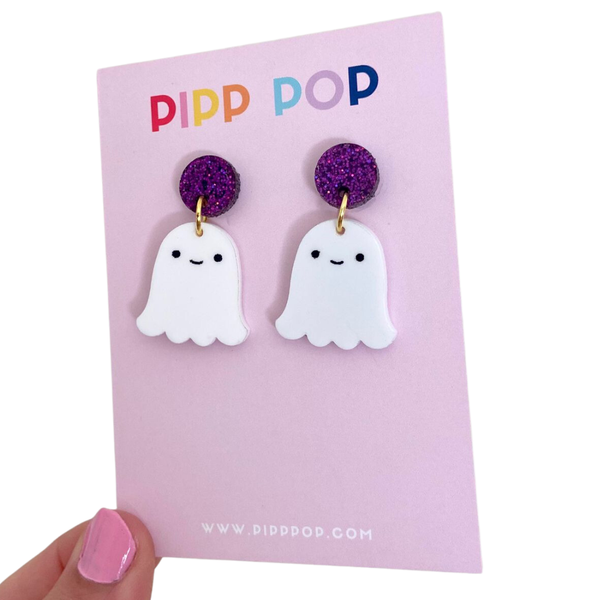 Earrings - Halloween Ghost Dangles - 2 Colours Available PPH