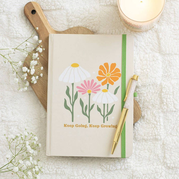 Keep Going, Keep Growing Notebook with Rose Quartz Pen KGN