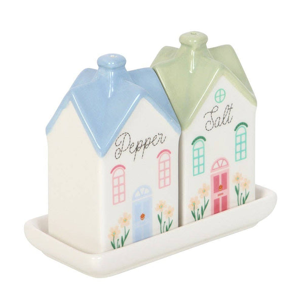 Pastel House Shaped Ceramic Salt And Pepper Shakers HSP