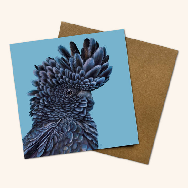 Chester the Black Cockatoo Greeting Card CBC 💚