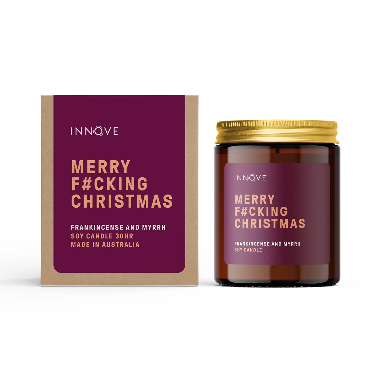 Candle - Merry F#cking Christmas Candle - Frankincense & Myrrh CFM