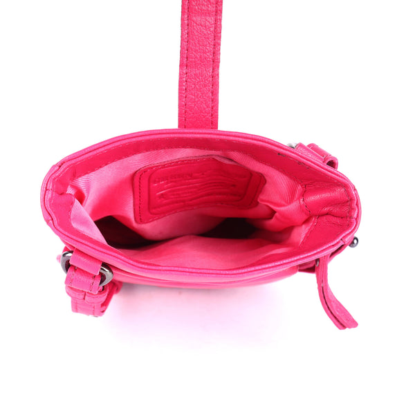 Greenwood Saffron Leather Phone Crossbody Bag Pink GSP