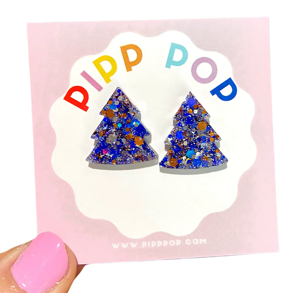 Glitter Christmas Tree Studs GCT