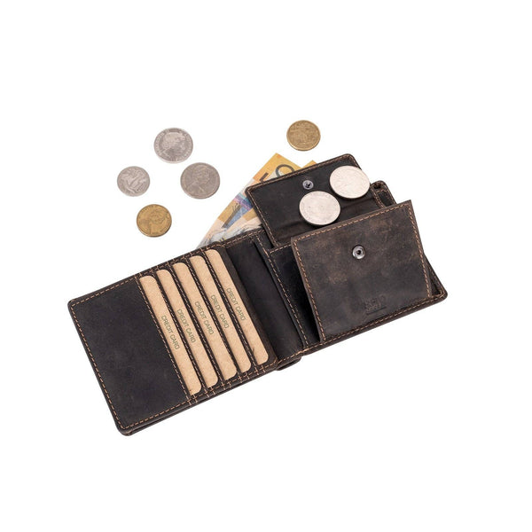 Mason RFID Leather Wallet with Coin Pocket – Brown MLP