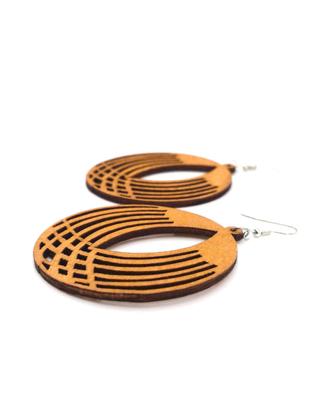 Round Timber Earrings | Lightweight Statement Drops Earrings RTS