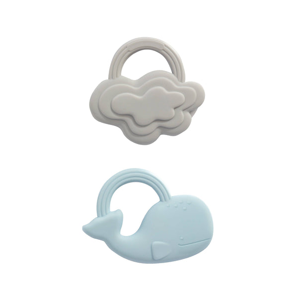 2pk Silicone Teether - Whale & Cloud STW
