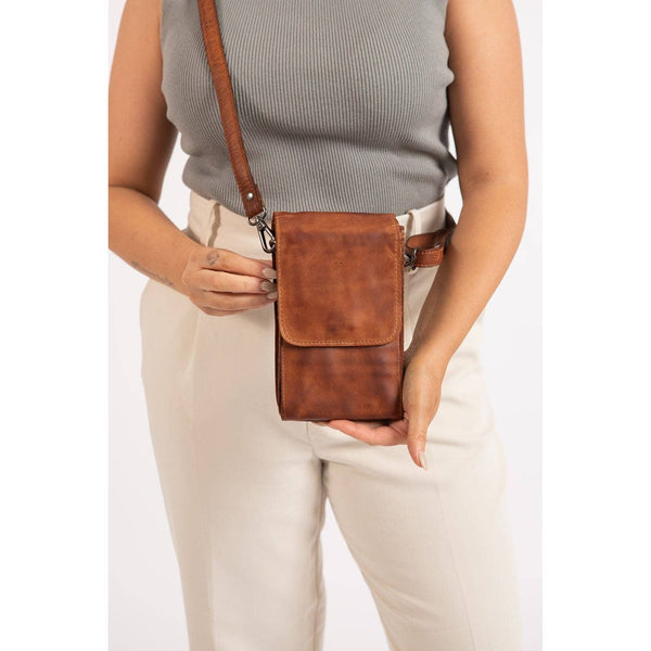 Leather Shoulder Bag Ivy Cognac GWI
