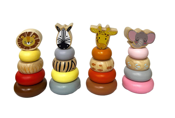 Wooden Mini Safari Animal Stacking Toy assorted WSA