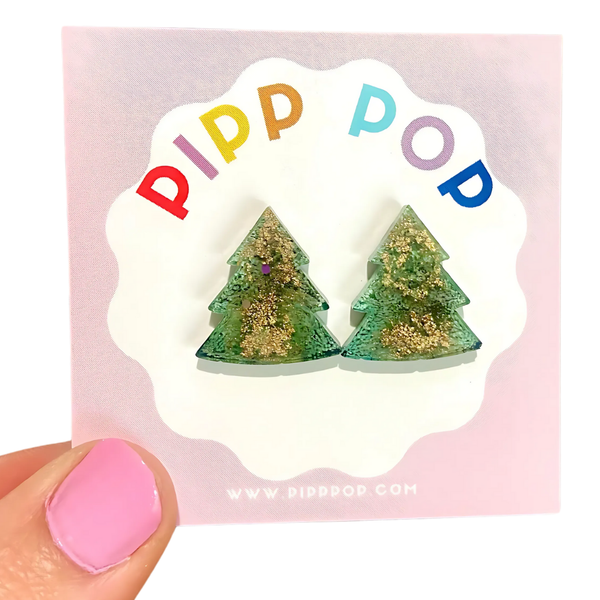 Glitter Christmas Tree Studs GCT