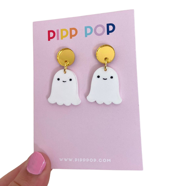 Earrings - Halloween Ghost Dangles - 2 Colours Available PPH