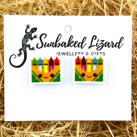 Earrings - Colourful Crayons Studs SBCC
